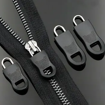 Ayrılabilir Metal Fermuar Çekme Fermuar tamir kiti Etiketleri Zip Sabitleyici Giysi için Siyah Fermuar Çektirme Kaymak Ev Çantası Bavul Kumaş
