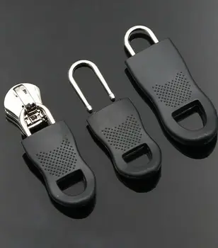 Ayrılabilir Metal Fermuar Çekme Fermuar tamir kiti Etiketleri Zip Sabitleyici Giysi için Siyah Fermuar Çektirme Kaymak Ev Çantası Bavul Kumaş