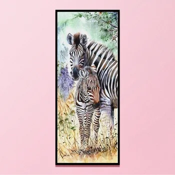 Elmas Boyama Zebra Hayvan Çapraz Dikiş Kitleri Elmas Mozaik Zürafa Resim Nakış Tam Kare Yuvarlak El Sanatları