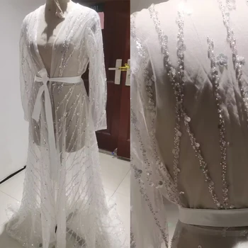 Kristal Boncuklu Düğün Ceket Elbise Uzun Parti Şal BOLERO Gelin Pelerin Düğün Ceket Elbiseler Kapak