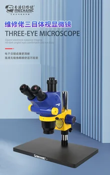 MEKANIK Triocular Stereo Mikroskop Büyük Çalışma Paneli ile 6.5-65X Sürekli Çarpan CTV2 / 5 TV Arayüzü D65T-B3