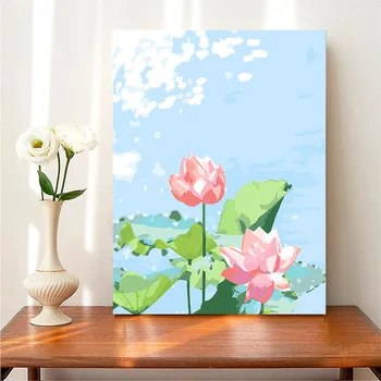 Çiçek küçük papatya dijital yağlıboya el-boyalı çiçek dijital boyama el yapımı boya boya boyama asılı boyama