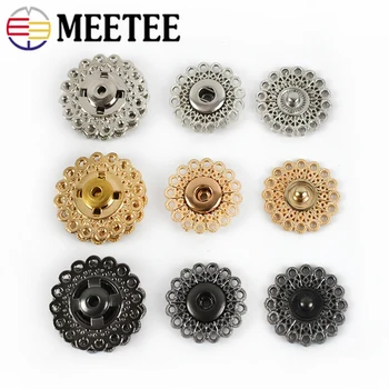 10/20/50 Adet 21 / 25mm Metal Düğme Çiçek İçi Boş Yapış Düğmeler Konfeksiyon Görünmez Dekoratif Toka Raptiye Toka Dikiş Aksesuarları