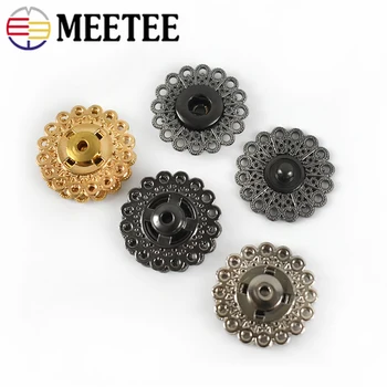 10/20/50 Adet 21 / 25mm Metal Düğme Çiçek İçi Boş Yapış Düğmeler Konfeksiyon Görünmez Dekoratif Toka Raptiye Toka Dikiş Aksesuarları