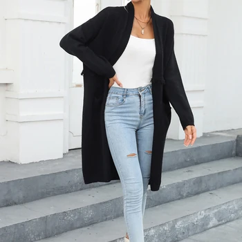 2023 Sonbahar Kış Yeni Moda Sokak Stili Hırka Bayan Uzun Trendyol Cep Paneli Mizaç Banliyö Püskül Ceket Kazak