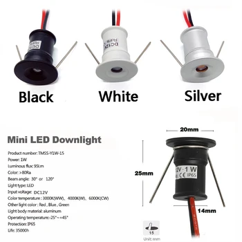 IP65 1W Mini LED Downlight Trafo Tavan Spot Yatak Odası Mutfak 12V Focos Spot ışık merdiven Dolabı Parti Lambaları
