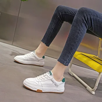 Kadınlar Düz Platformu Tıknaz Ayakkabı Yüksek Kaliteli deri ayakkabı Bahar Moda Yuvarlak Ayak Rahat Bayan Spor Ayakkabı Ayakkabı