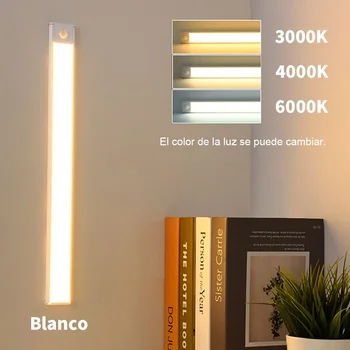 LED hareket sensörlü ışık Gece Lambası Kablosuz USB dolap altı ışığı Mutfak Dolabı Yatak Odası Dolap Sensörü iç mekan aydınlatması