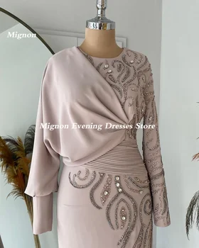 Mignon Saten A-line derin yuvarlak yaka Sequins Fırfır Balo Elbisesi Kat uzunlukta Zarif Örgün Akşam Parti Elbise Kadınlar için 2023