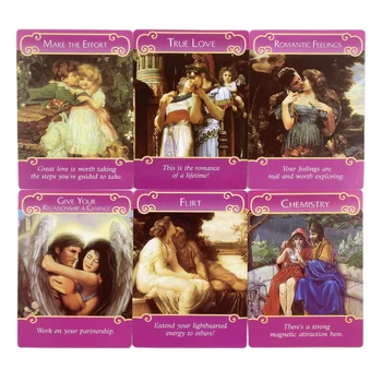 Romantik Melekler Oracle Kartları 44 Tarot İngilizce Veya İspanyolca Kehanet Baskı Güverte Kurulu Oyunları