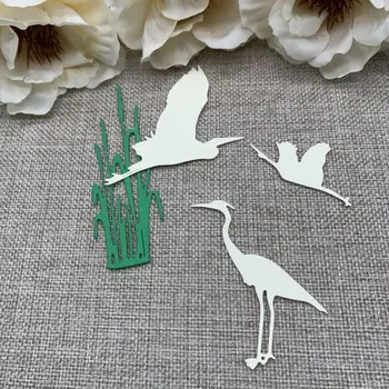 Su bitkileri kuş dekorasyon Metal Kesme Ölür Şablonlar İçin DIY Scrapbooking Dekoratif El Sanatları Kalıp Kesme Şablonu Kalıp