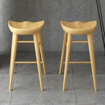 Teras Ahşap bar sandalyesi Açık Su Geçirmez Minimalist bar sandalyesi Resepsiyon Masası İskandinav Modern Mutfak Cadeiras Ev Eşyaları
