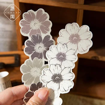 Vintage Çiçekler Şekil Kağıt Malzeme Kağıt Uzun Şerit Peyzaj Dekoratif Scrapbooking Malzeme Günlüğü Albümü Önemsiz Günlüklerinde