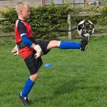 Çocuklar Futbol Topu egzersiz kemeri 5 Pençe Futbol Kick Eğitmen Ayarlanabilir Kemer Eller Serbest Yardım Uygulama Futbol Topu Hokkabazlık Çanta